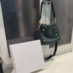 Hammitt Dark Green Crossbody Bag with Gold Accents